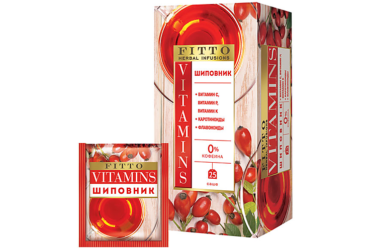 Fitto, чай травяной Vitamins. Шиповник, 25 пакетиков, 37 г