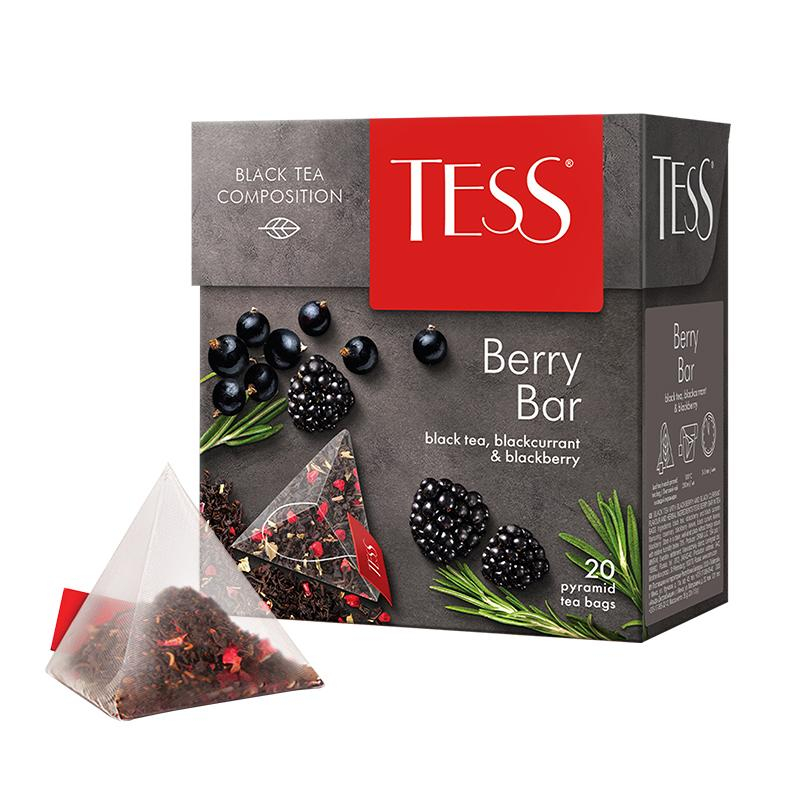 Чай Tess Berry Bar черный с добавками, 1,8гх20пир 0785-12, (2шт.)