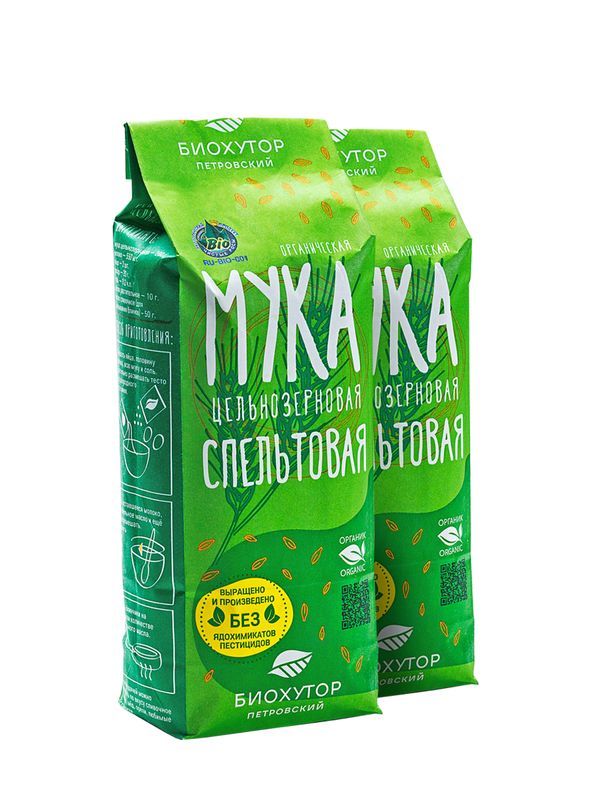 

Мука Биохутор из спельты цельнозерновая 1 кг*2 шт