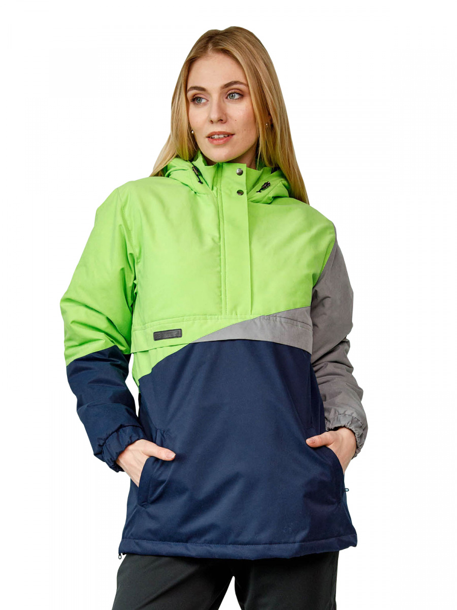 фото Спортивная куртка женская crosssport анорак женская crosssport анжу-002 зеленая 42 ru