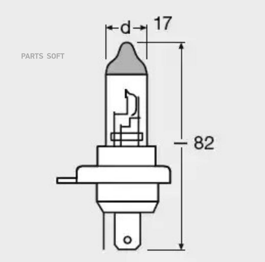 

Лампа 12V H4 60/55W P43t бокс (2шт.) Ultra Life OSRAM