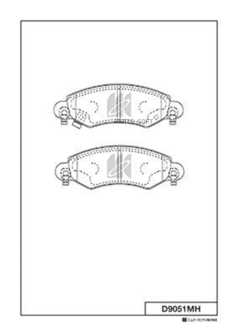 

Тормозные колодки Kashiyama дисковые с антискрипными пластинами d9051mh