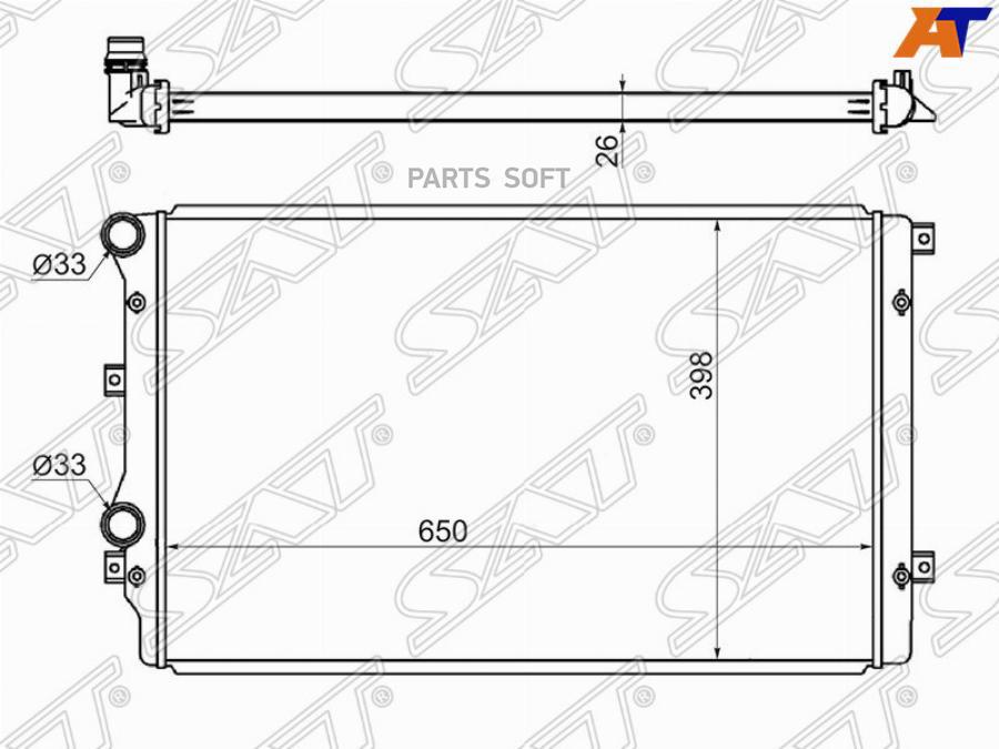 Радиатор Volkswagen Golf V 03-/ Touran 03-/Audi A3 03-12/Audi Tt 06-/Skoda Superb 08- Sat