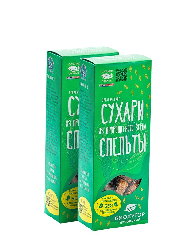 

Сухари Биохутор из пророщенного зерна спельты 100 гр*2 шт