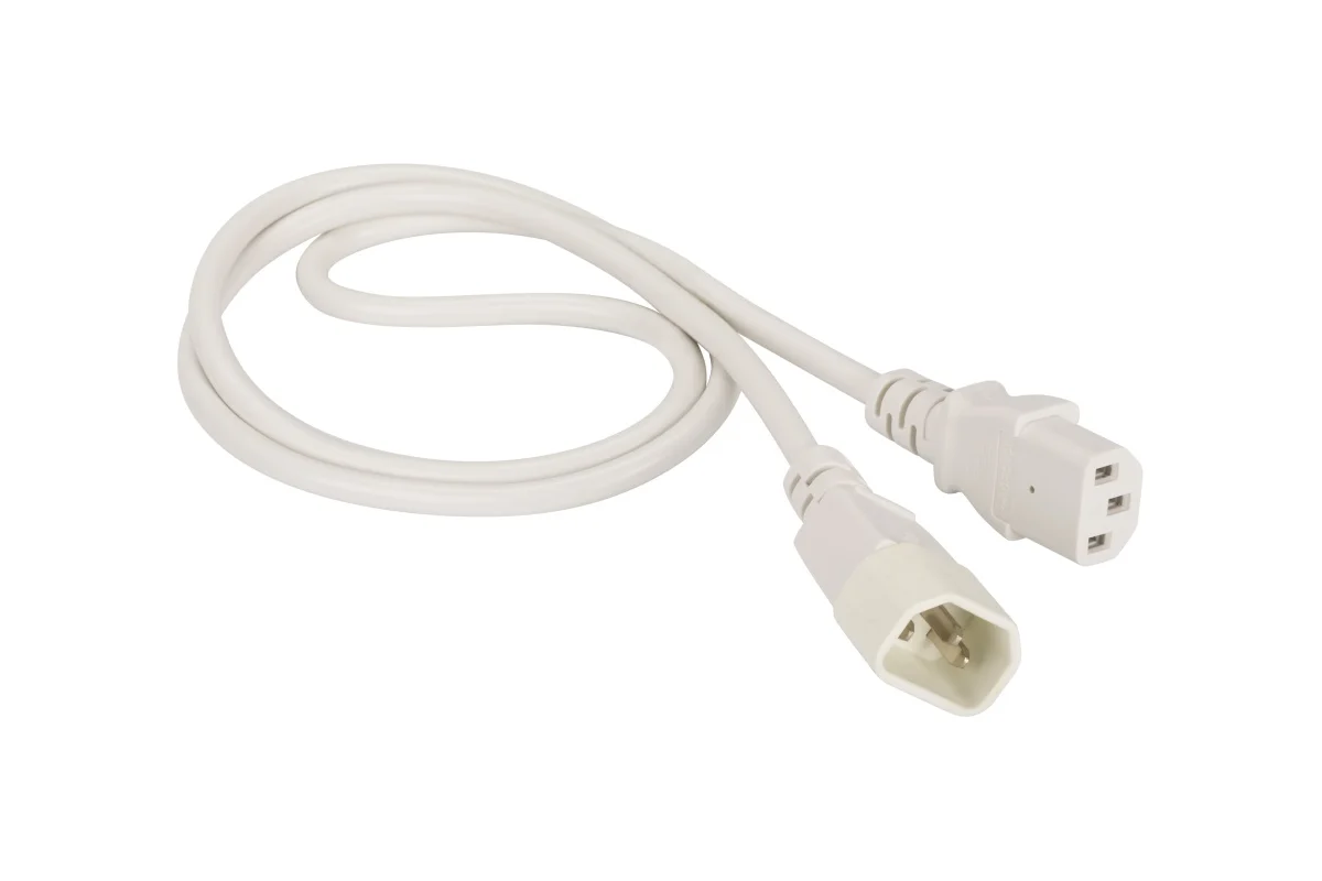 

Кабель Lanmaster C13 - C14 вилка-розетка 3м белый, LAN-PP13/14-3.0-WH