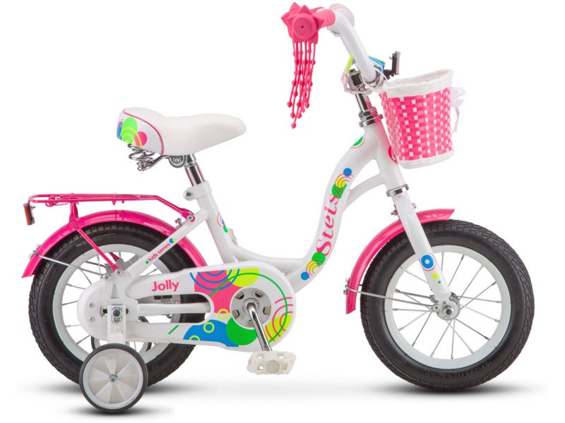 Детский велосипед Stels Велосипед Детские Jolly 12 V010, год 2022 , цвет Белый-Розовый