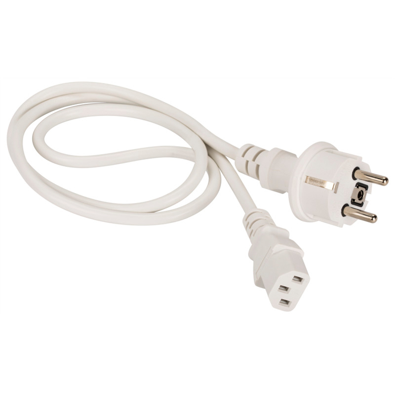 

Кабель Lanmaster C13 - Schuko вилка-розетка 1.8м (LAN-PP13/SH-1.8-WH) белый