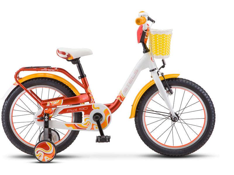 Детский велосипед Stels Велосипед Детские Pilot 190 18 V030, год 2022 , цвет Красный-Желты