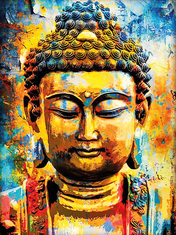 Картина по номерам Цветной Будда ME1152 на холсте на подрамнике 30х40 премиум-набор
