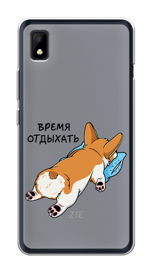 

Чехол на ZTE Blade L210 "Корги отдыхает", Черный;коричневый;голубой, 134150-1