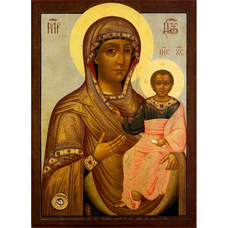 

Смоленская Одигитрия. Икона Божьей Матери на дереве.