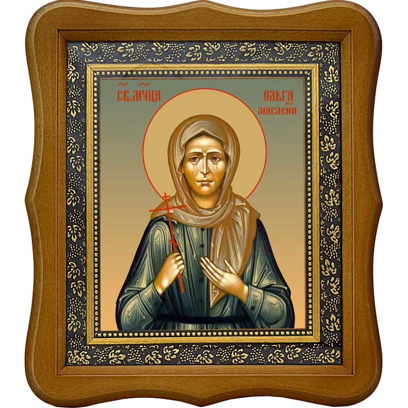 

Ольга Масленникова святая мученица. Икона на холсте.