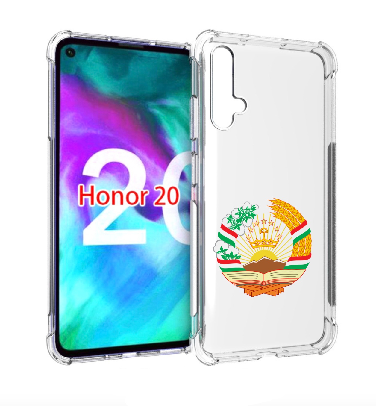 

Чехол бампер MyPads герб-таджикистана для Honor 20, Прозрачный, Tocco