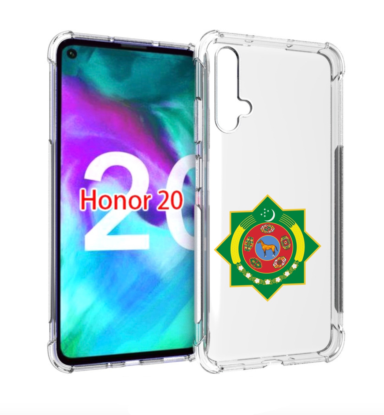 

Чехол бампер MyPads герб-туркменистан для Honor 20, Прозрачный, Tocco