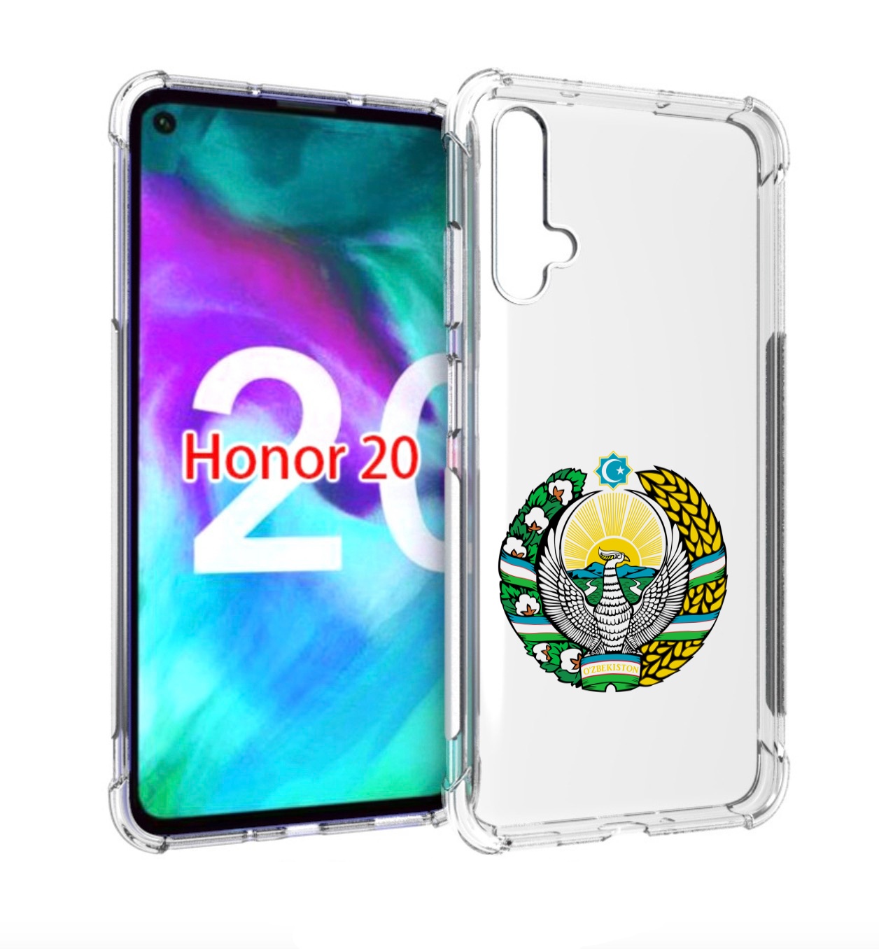 

Чехол бампер MyPads герб-узбекистана для Honor 20, Прозрачный, Tocco