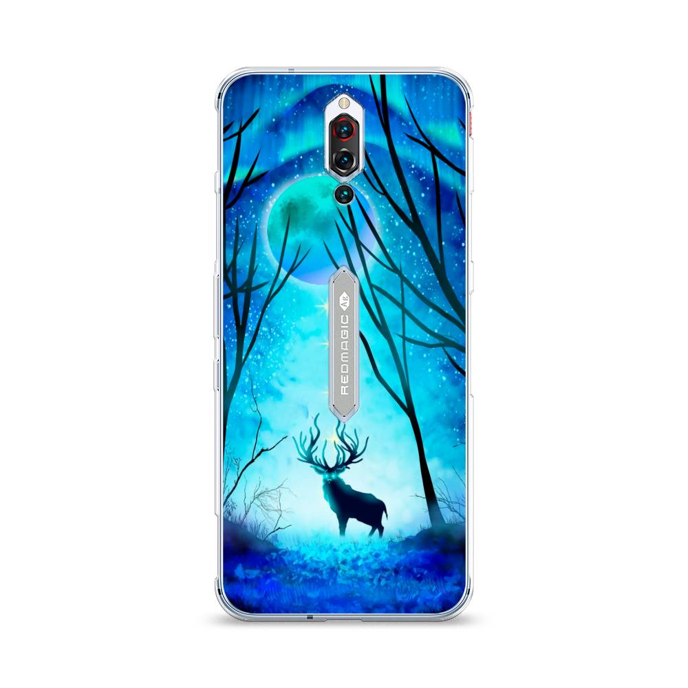 

Чехол на ZTE RedMagic 5S Олень северное сияние, Синий;черный;голубой, 134250-1