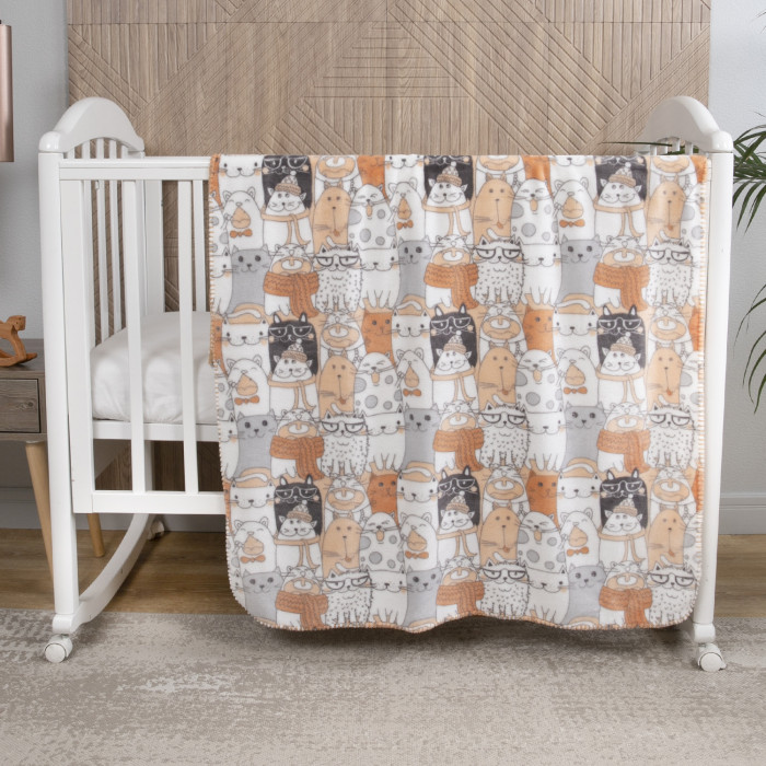 Плед детский Baby Nice Micro Flannel Котики 118х100 см 881₽