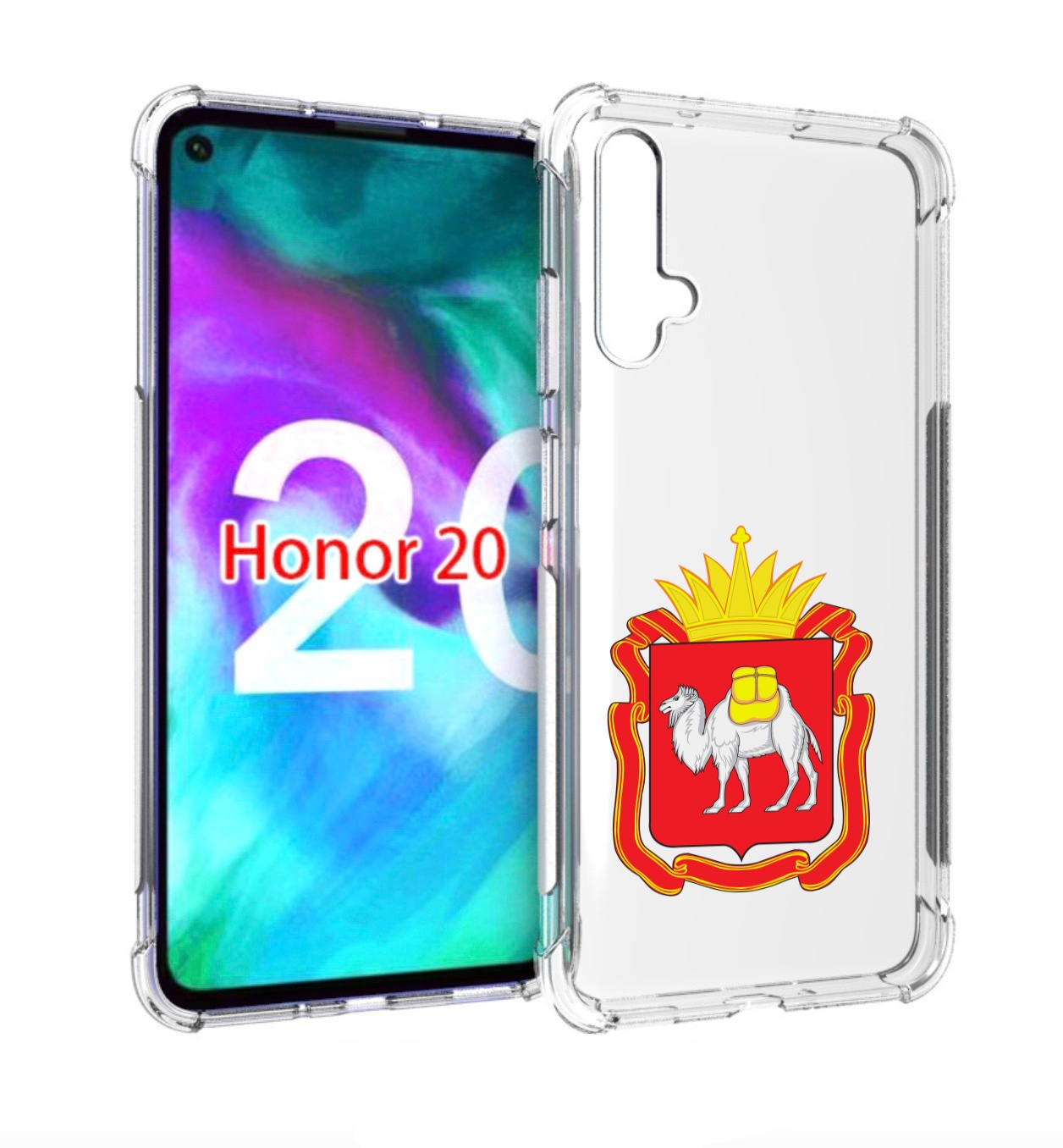 

Чехол бампер MyPads герб-челябинская-область для Honor 20, Прозрачный, Tocco