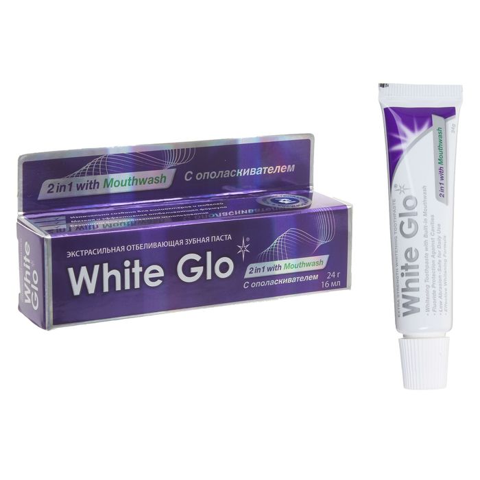 

Отбеливающая зубная паста White Glo «2 в 1», 24 г