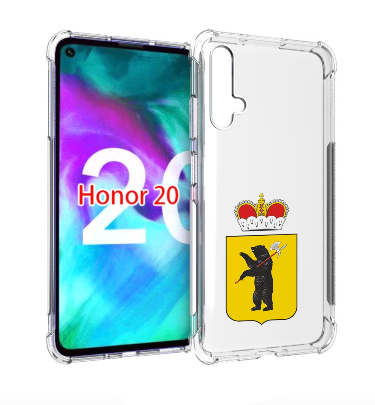 

Чехол бампер MyPads герб-ярославская-область для Honor 20, Прозрачный, Tocco