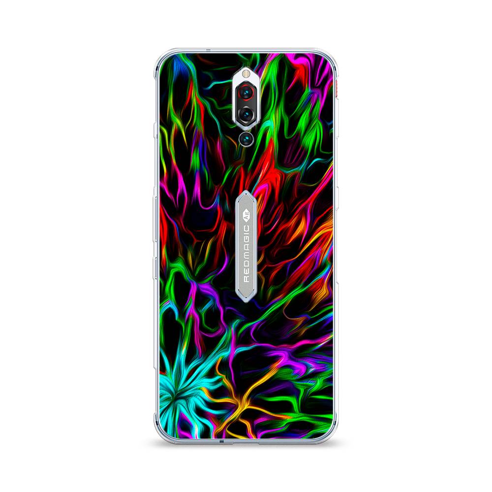 

Чехол на ZTE RedMagic 5S Разноцветные разводы, Голубой;зеленый;оранжевый, 134250-3