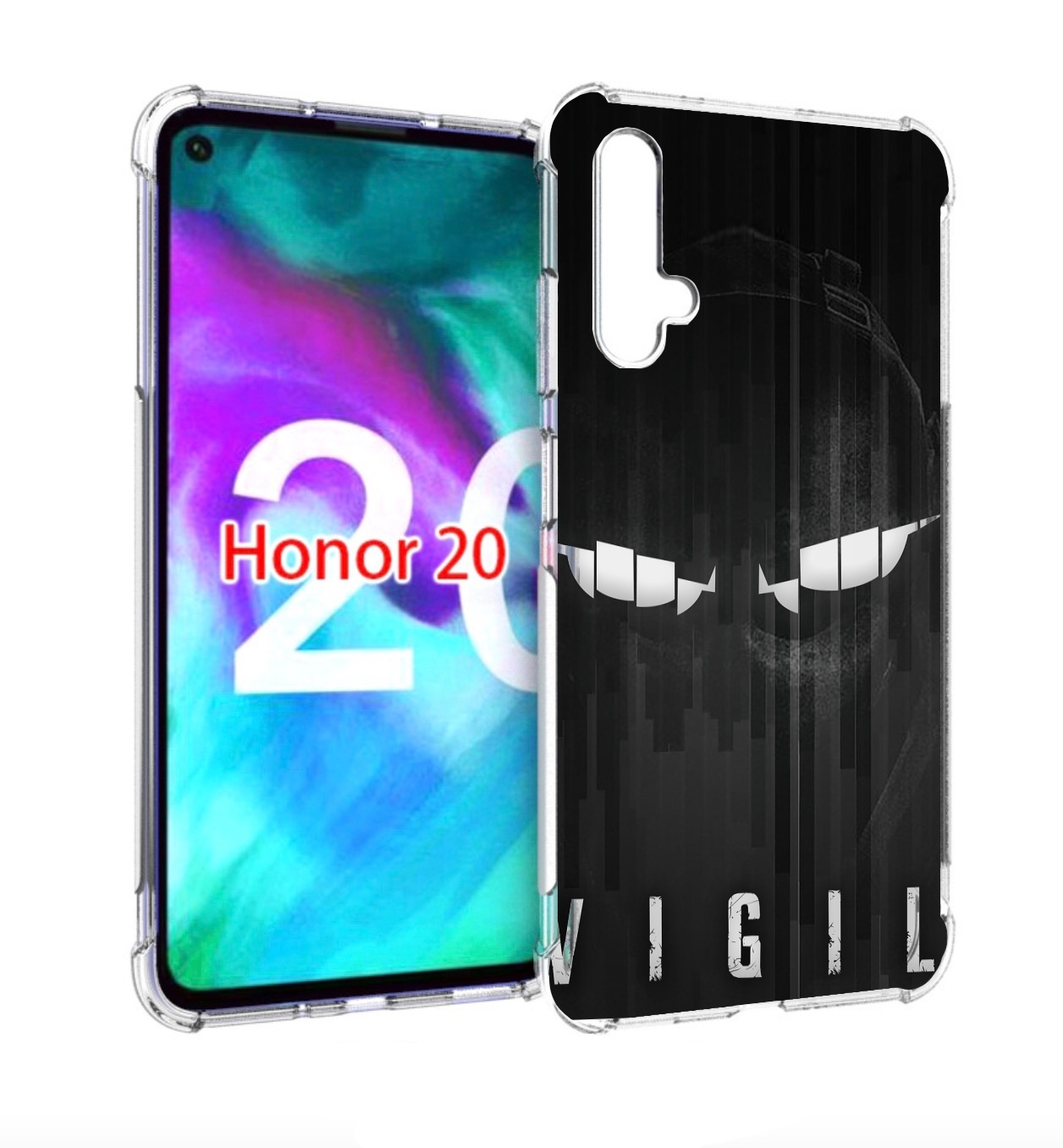 

Чехол бампер MyPads глаза-в-ночи для Honor 20, Прозрачный, Tocco
