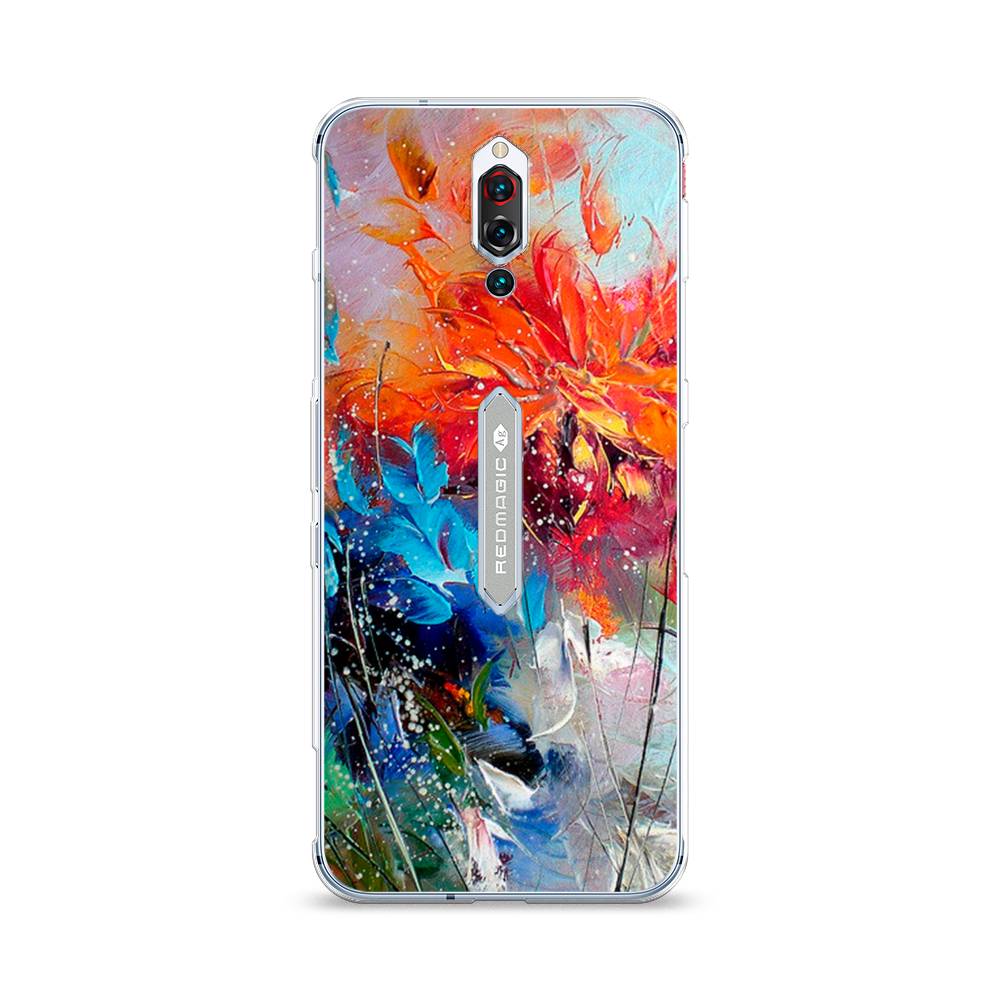

Чехол на ZTE RedMagic 5S Абстрактные цветы, Оранжевый;синий, 134250-4