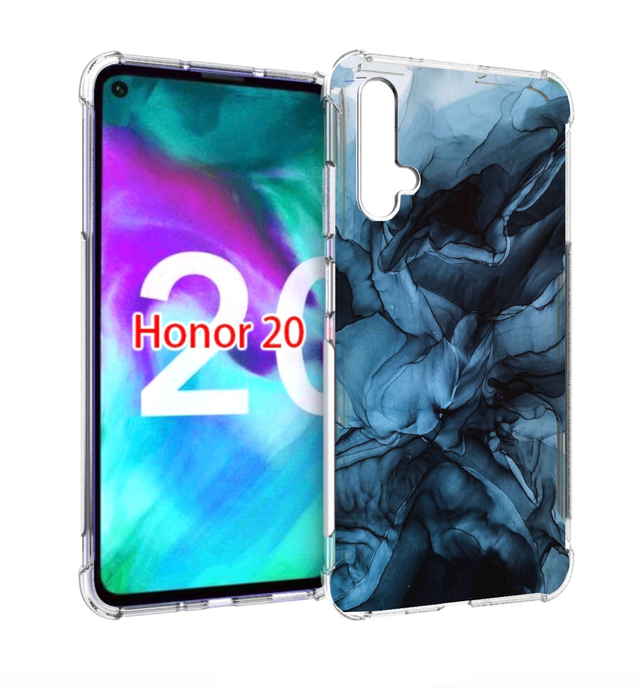 

Чехол бампер MyPads голубой дымок для Honor 20, Прозрачный, Tocco