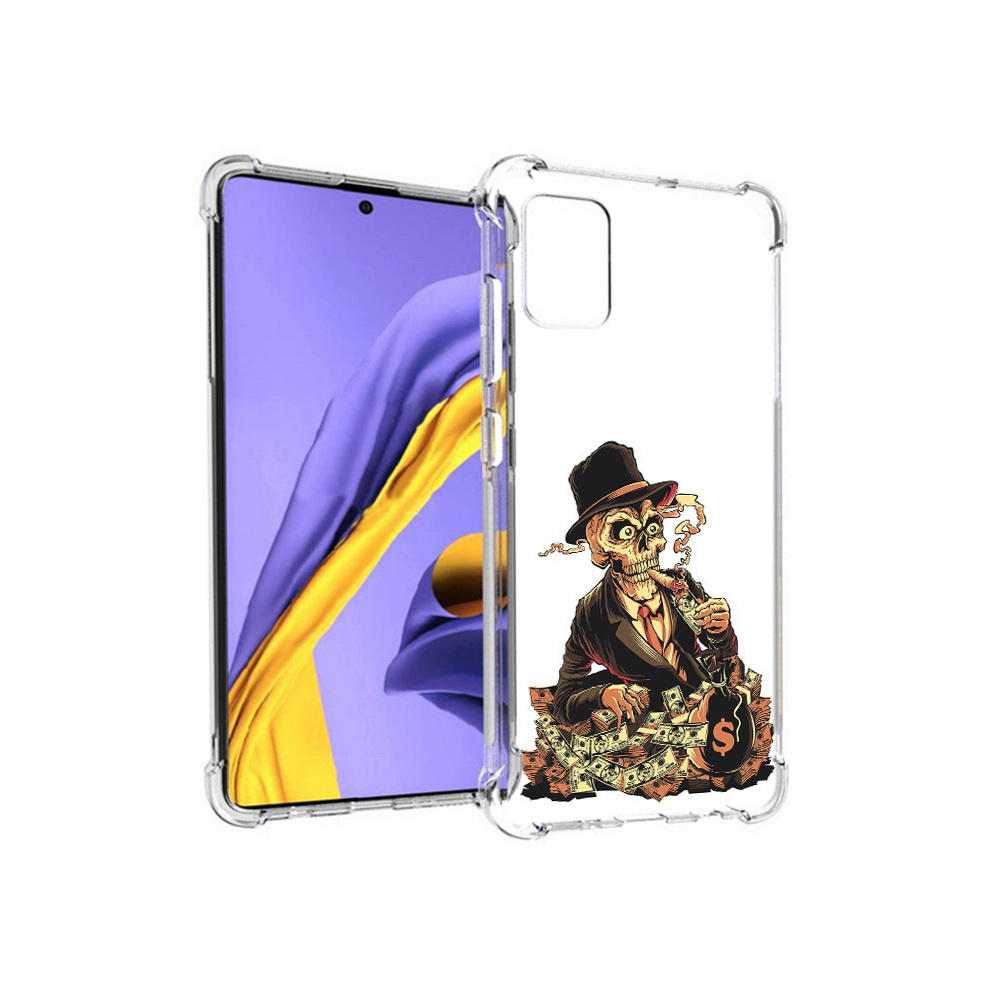

Чехол MyPads Tocco для Samsung Galaxy A51 нарисованный череп с сигаретой, Прозрачный, Tocco