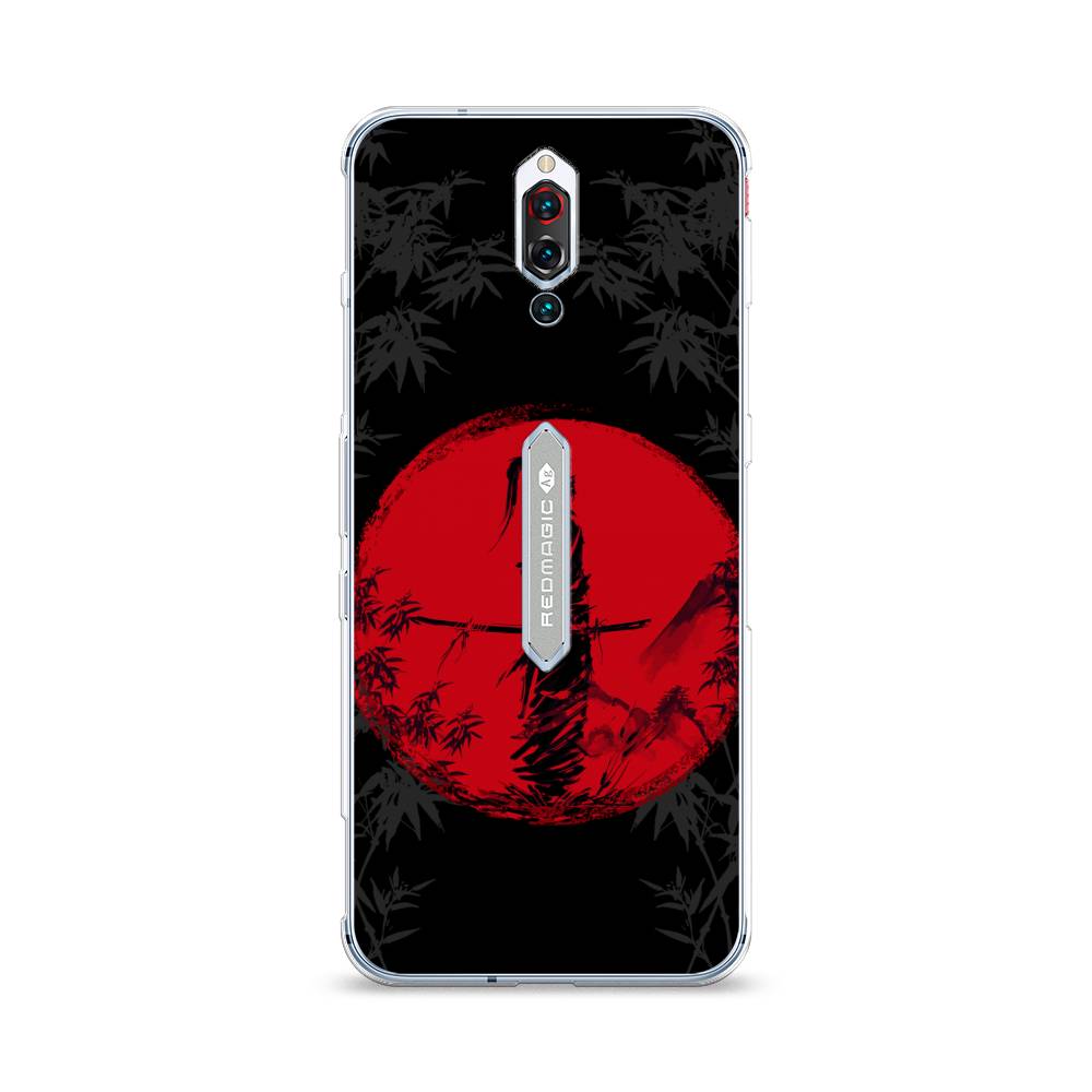 

Чехол на ZTE RedMagic 5S Самурай на красном фоне, Черный;красный;серый, 134250-4