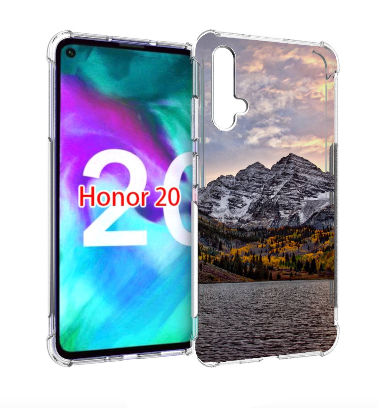 

Чехол бампер MyPads горы-колорадо для Honor 20, Прозрачный, Tocco