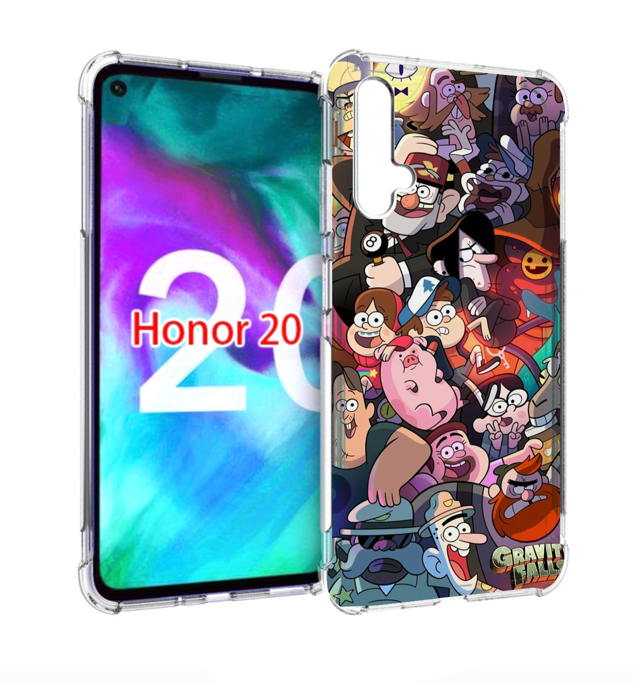 

Чехол бампер MyPads гравити-фолз для Honor 20, Прозрачный, Tocco