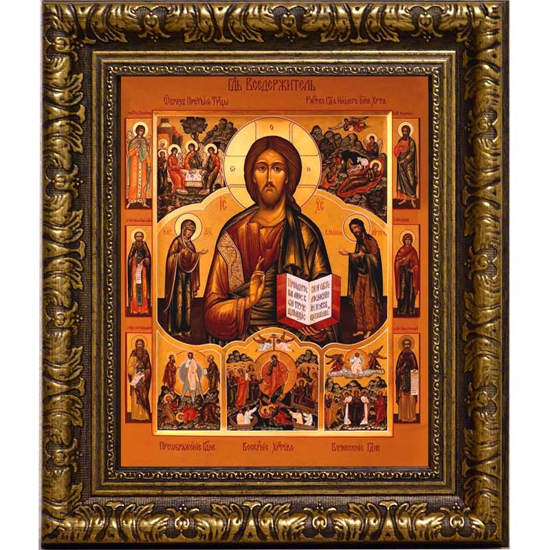 

Спаситель с клеймами. Икона Иисуса Христа на холсте.