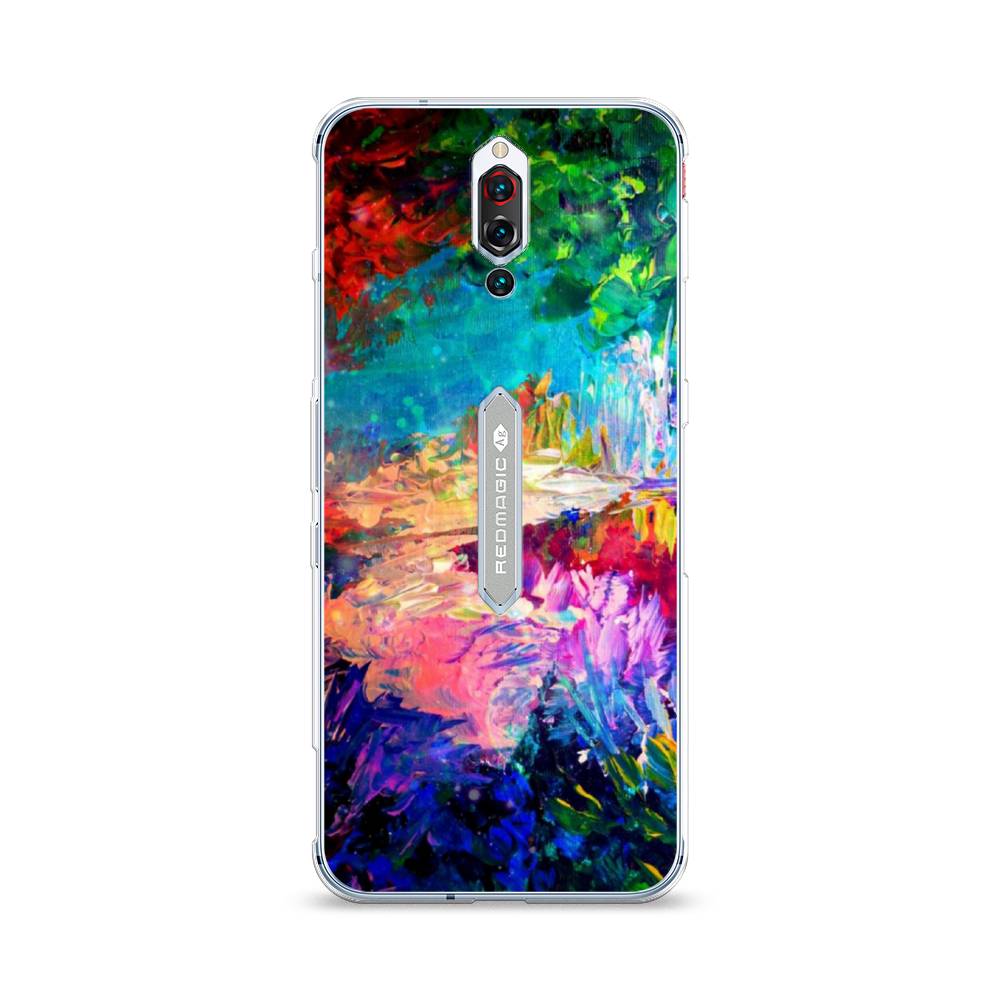 

Чехол на ZTE RedMagic 5S Лес-гуашь, Синий;розовый;зеленый, 134250-4