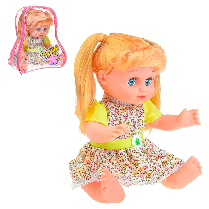 Кукла PLAYSMART 5501 Алина озвуч. в рюкзаке газонокосилка с аксессуарами playsmart power tools свет звук перчатки очки 55х18х14 см