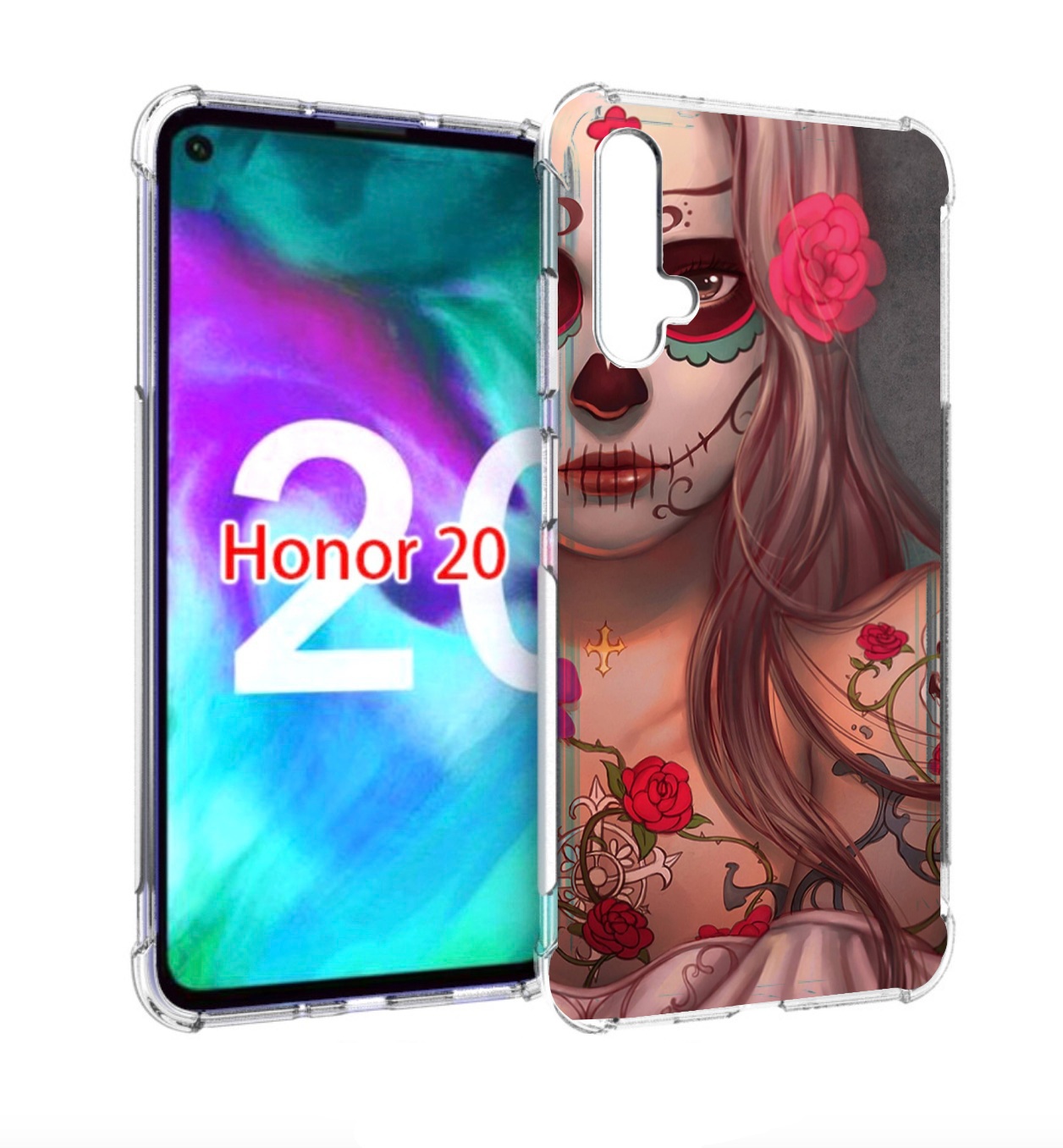 

Чехол бампер MyPads девочка в рисунках для Honor 20, Прозрачный, Tocco