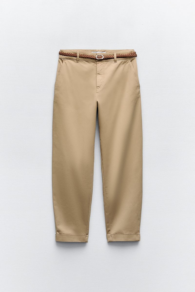 

Брюки женские ZARA 02257330 бежевые 46/32, Бежевый, 02257330