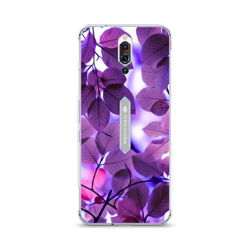 

Чехол на ZTE RedMagic 5S Сиреневые листики, Фиолетовый;голубой, 134250-2