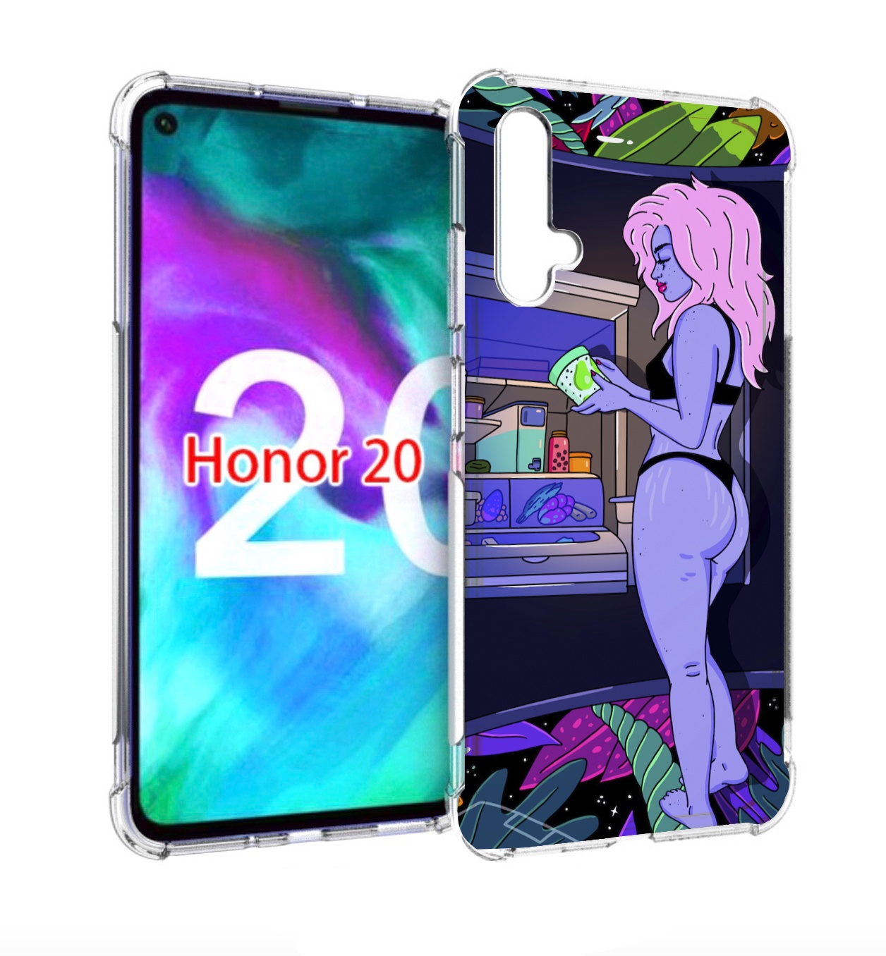 

Чехол бампер MyPads девушка любит покушать женский для Honor, Прозрачный, Tocco