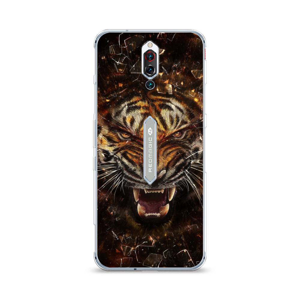

Чехол на ZTE RedMagic 5S Тигр осколки, Оранжевый;серый;черный, 134250-1