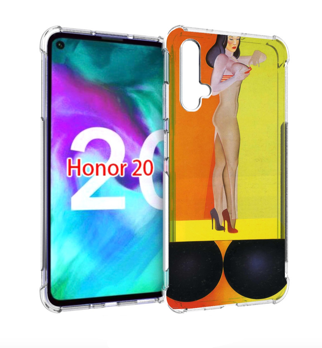

Чехол бампер MyPads девушка на шарах женский для Honor 20, Прозрачный, Tocco