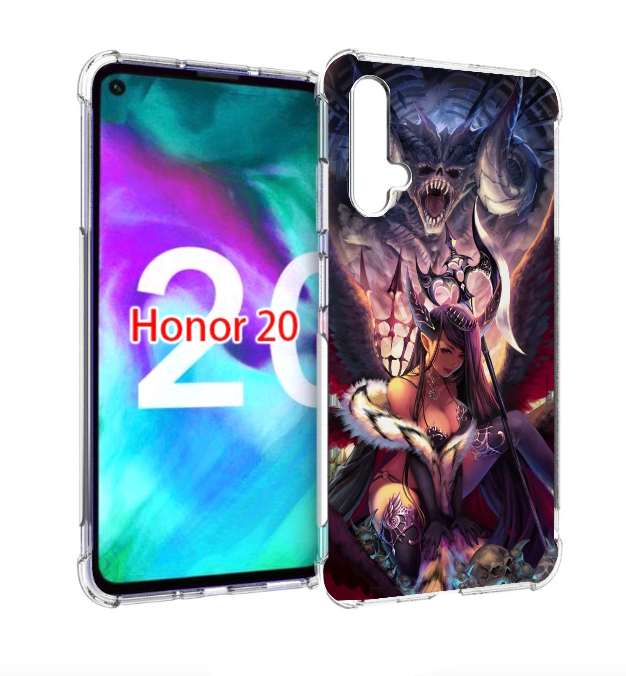 

Чехол бампер MyPads девушка с демоном на фоне женский для Huawei, Прозрачный, Tocco