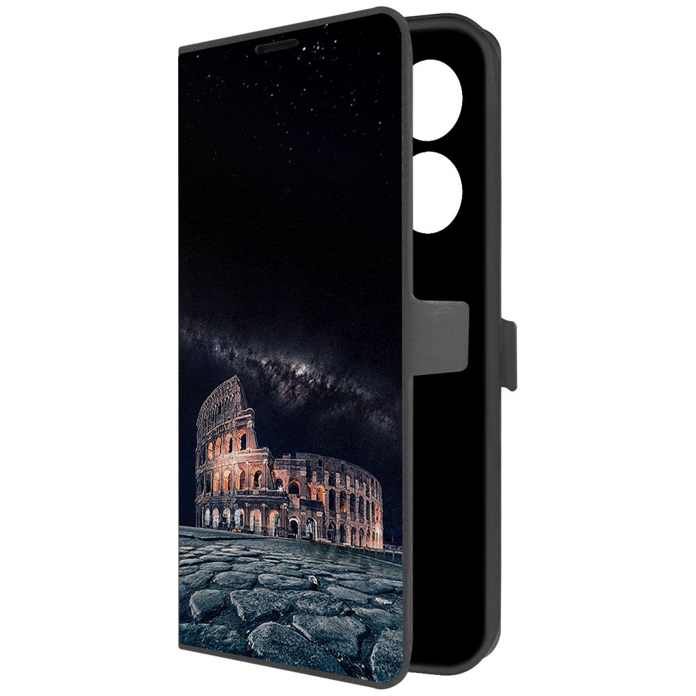 

Чехол-книжка Krutoff Eco Book для TECNO Camon 20 Италия, Колизей (черный)