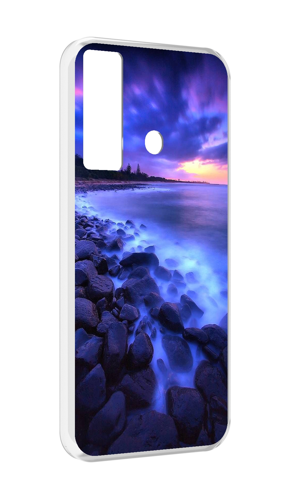 

Чехол MyPads неоновый берег для Tecno Camon 17, Прозрачный, Tocco