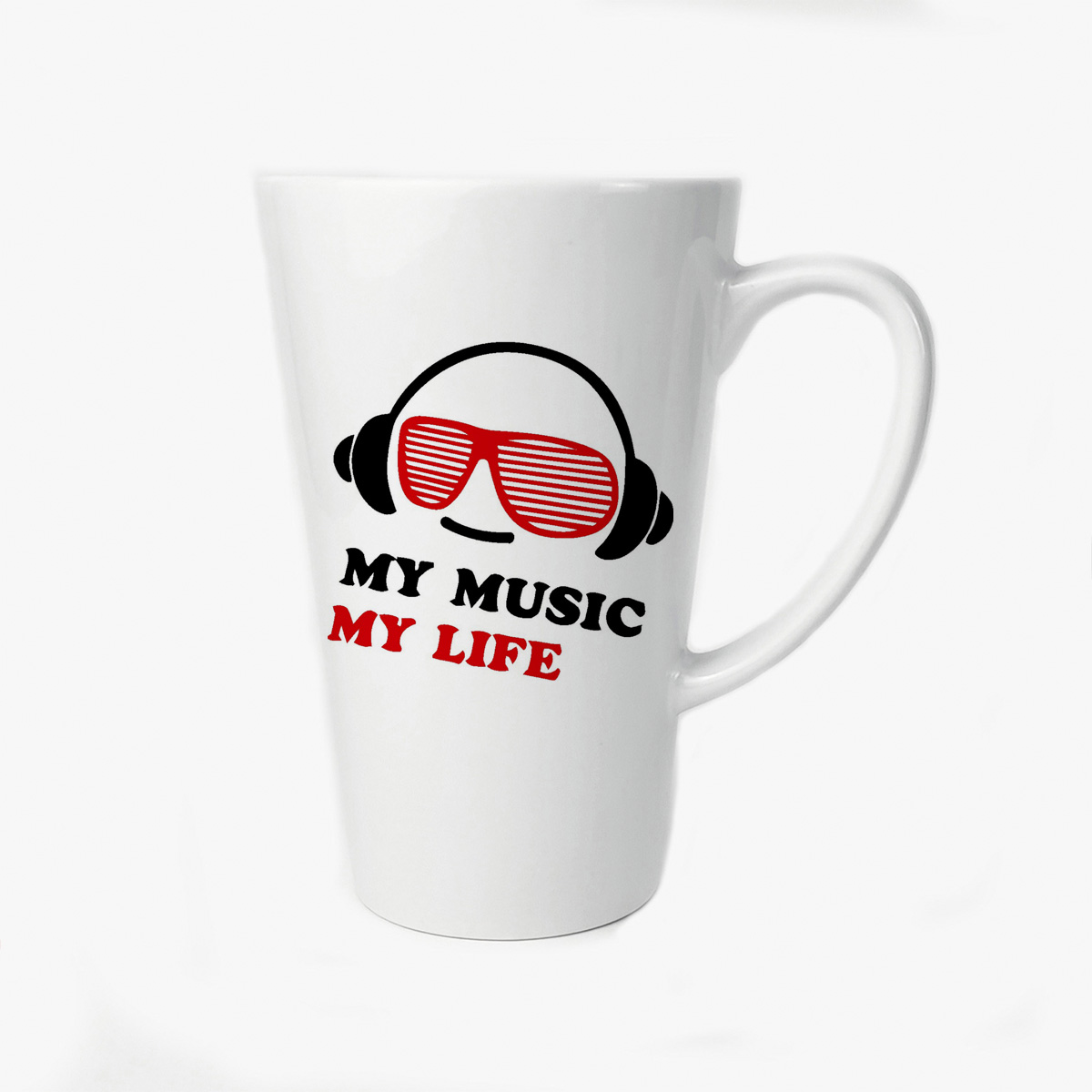 

Большая конусная кружка CoolPodarok My music My life (Моя музыка моя жизнь)