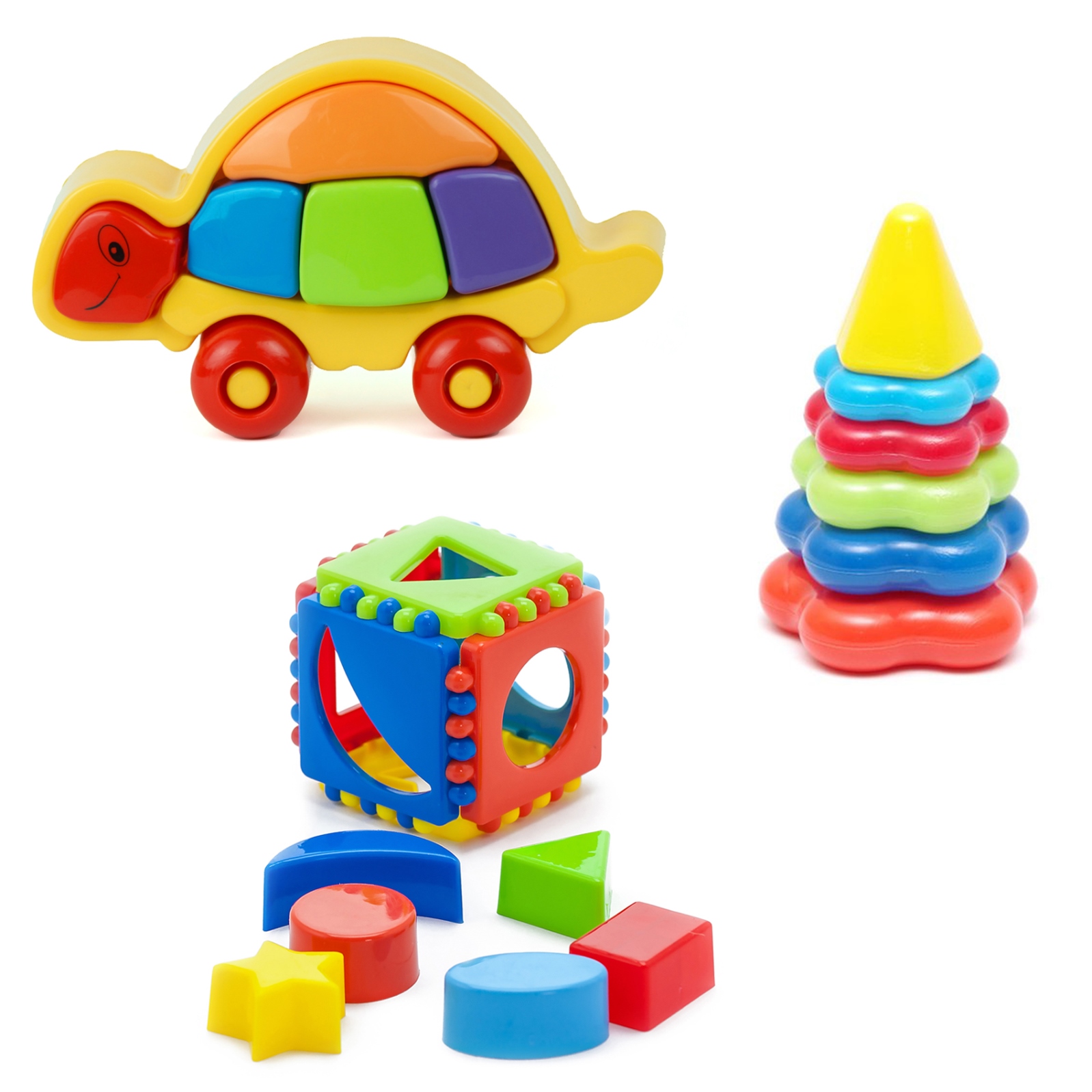 

Развивающие игрушки Karolina Toys Лог. черепашка+Игрушка Кубик лог. малый+Пирамида малая