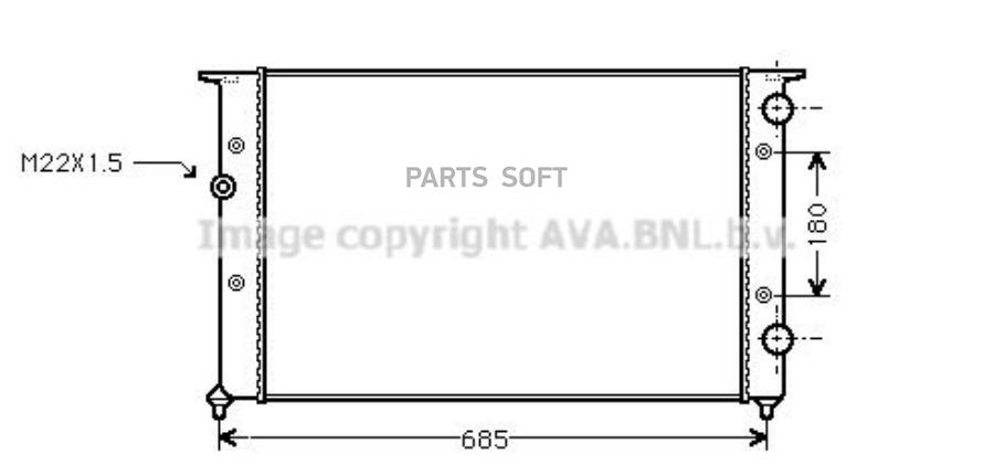 Радиатор охлаждения VW Golf III Van/Passat B3/B4/Passat B3/B4 Variant 89>97 AVA QUALITY CO 100037747700