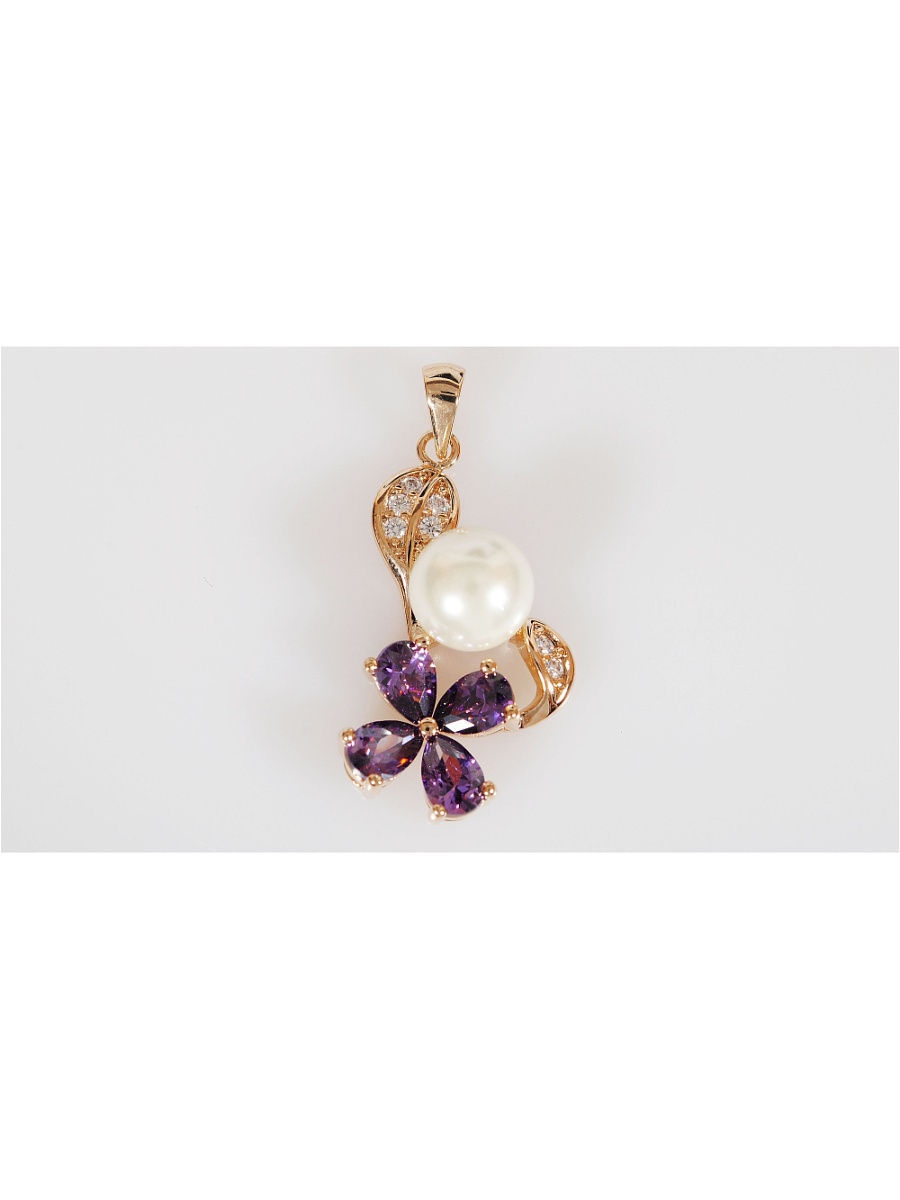 

Кулон из бижутерного сплава Lotus Jewelry 3032P-02fwp-am, жемчуг/фианит/циркон, 3032P-02fwp-am