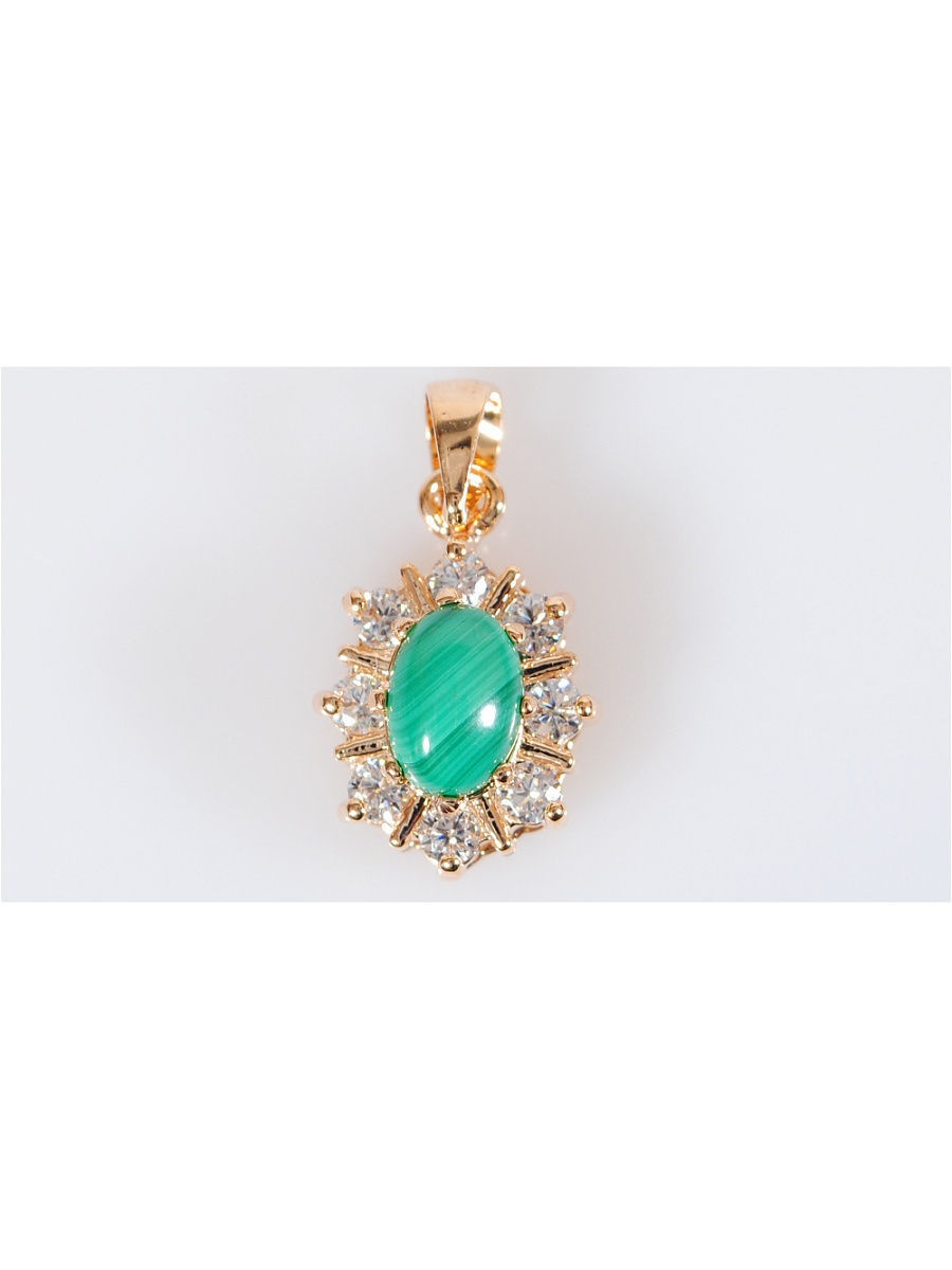 

Кулон из бижутерного сплава Lotus Jewelry 39P-40ml, малахит, 39P-40ml