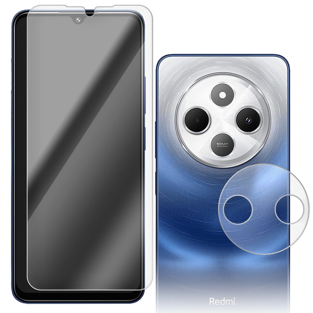 

Стекло защитное гибридное Krutoff для Xiaomi Redmi 14C + защита камеры (2шт.)